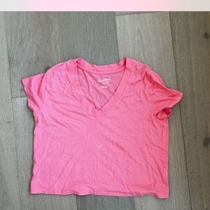 Universal Thread Pink V-Neck Short Sleeve Tee